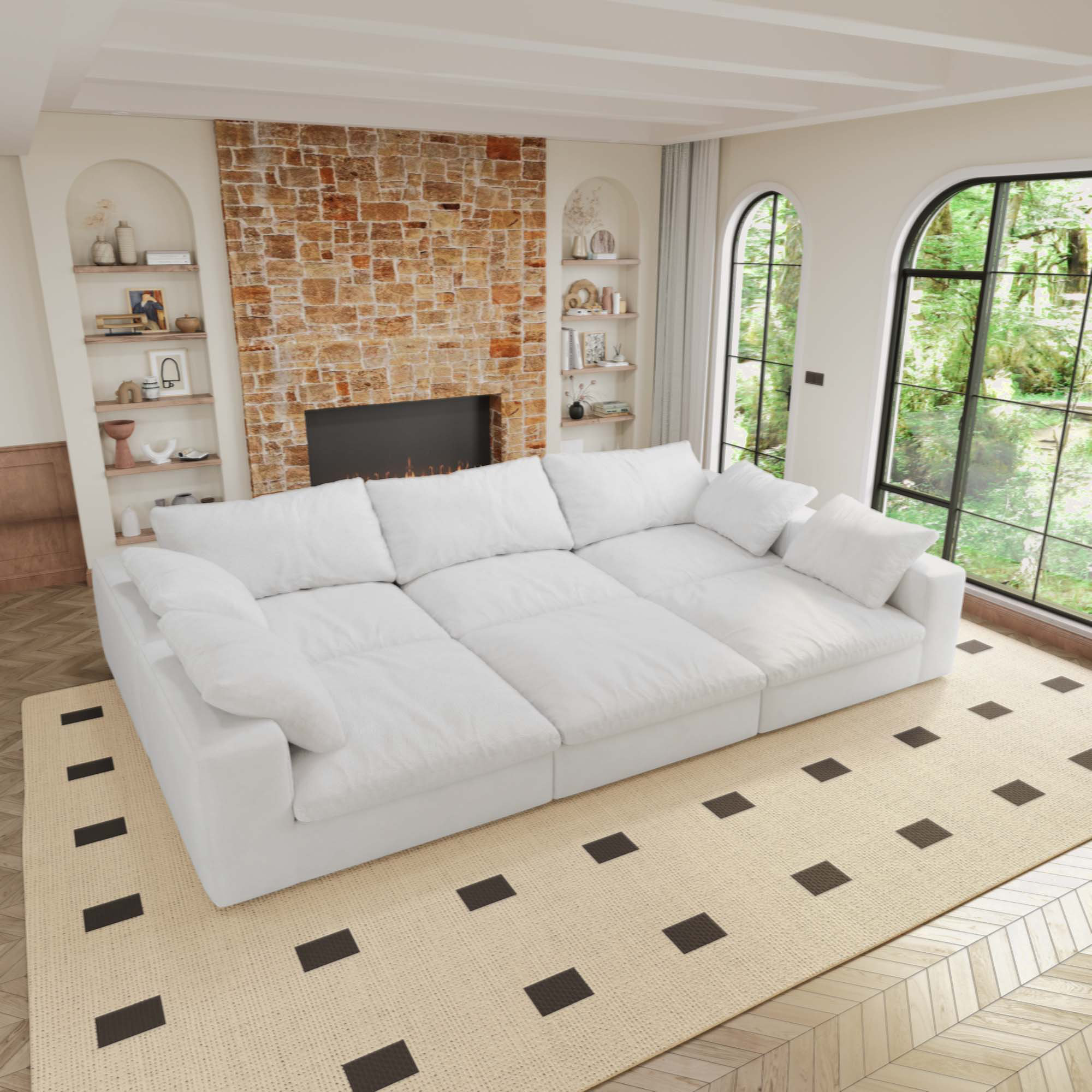 Hokku Designs Large Size Modular Cloud Sofa 6 Seats Down Sofa Bed Apartment Living Room Sofa 120 Wayfair